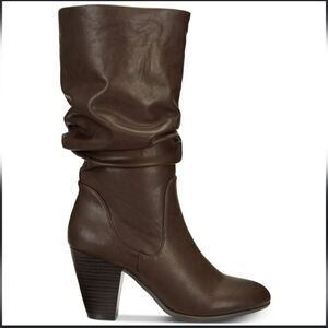 RAMPAGE ELIA MID-CALF CHUNKY HEEL PULL-ON BOOT